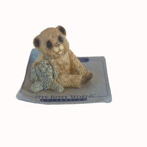 Itty Bitty World Collection United Design Bear With Puppy Figurine 1.5" Tall Vin